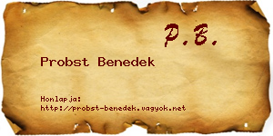 Probst Benedek névjegykártya